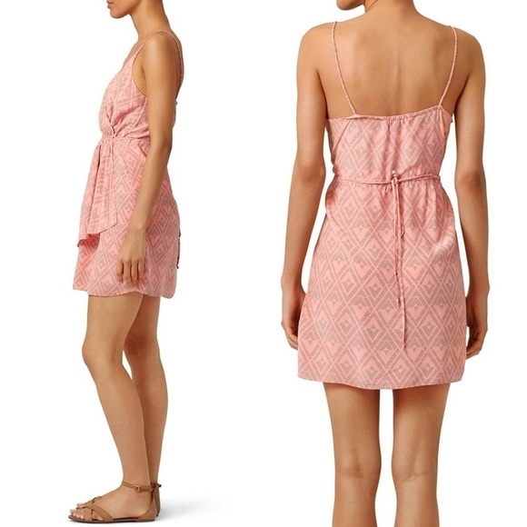 Rebecca Taylor Silk Print Faux Wrap Dress - Picture 4 of 11